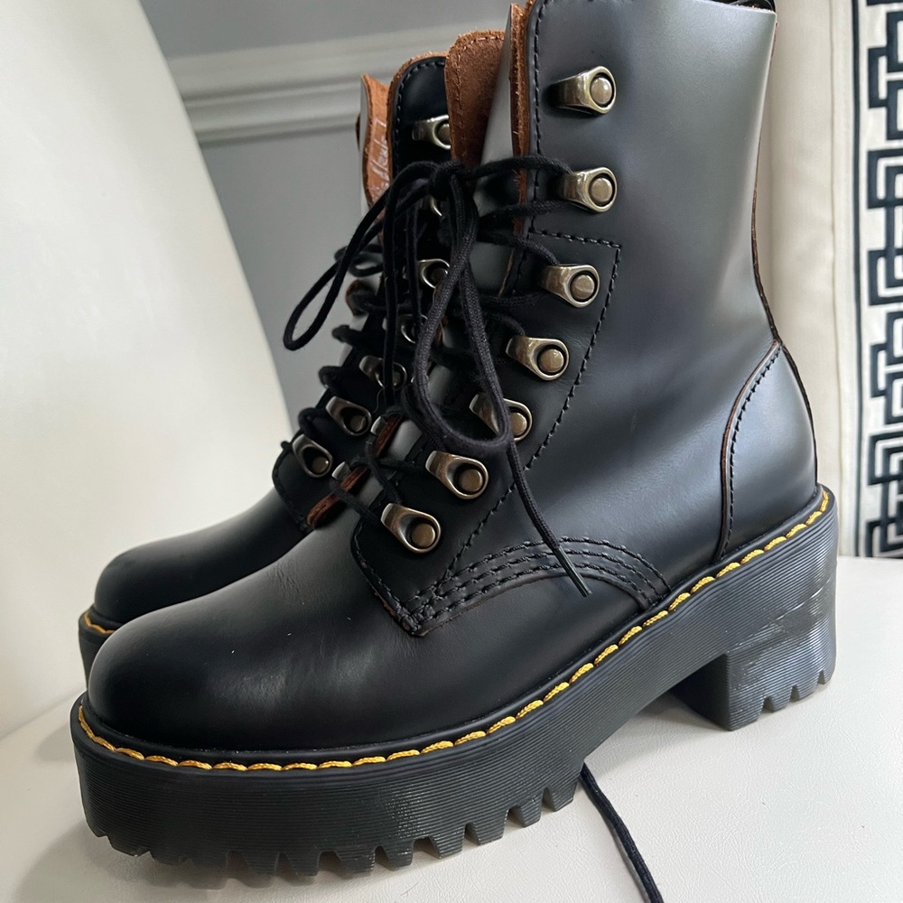 Dr. Martens Black Platform Combat Boots